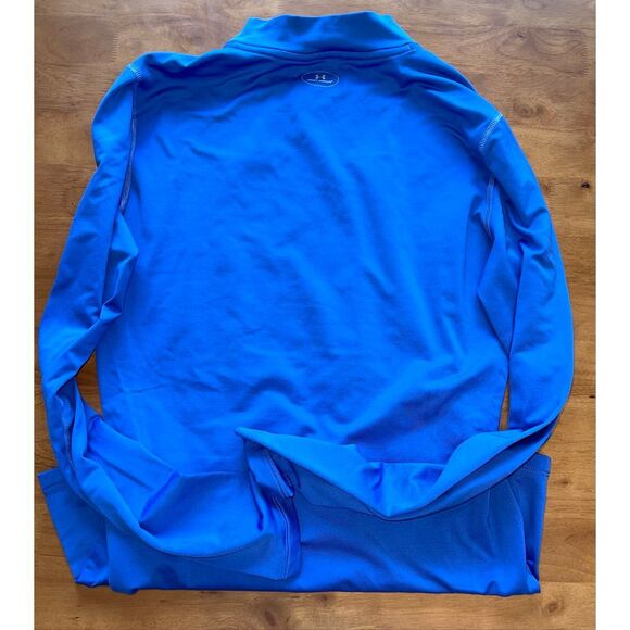 HeatGear®Men's Compression Mock Long Sleeve, Blue, Size Large - Picture 5 of 5